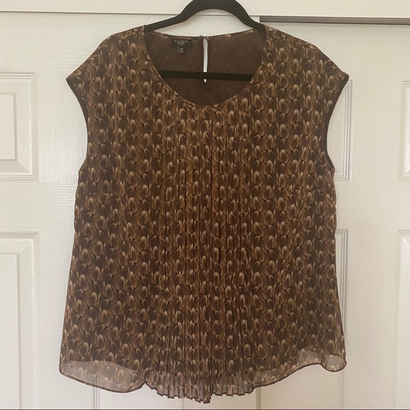Talbots Brown Cap Sleeve Blouse Size 14W